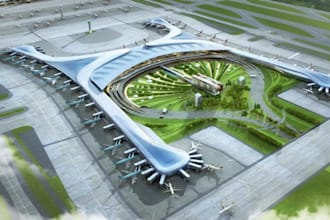 do 3d airport design, airport layout, landscape, 3d airport masterplan design