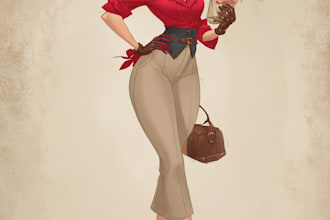 draw pin up girl and pin up girl illustration