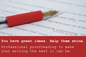 proofread and edit your document for grammar, spelling, etc
