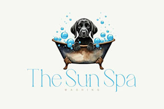 design pet wash grooming logo