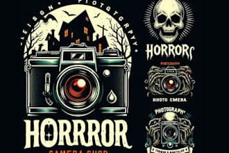 design photography horror vintage camera shop logo