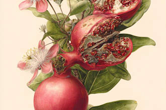 draw botanical illustration art of plants, flowers