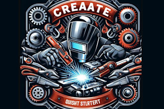 create high quality retro t shirt mechanical welding logo