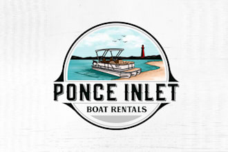 design best quality boat rental company logo
