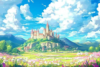 draw anime style background art illustration for vtuber