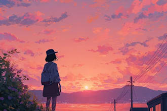 create lofi, anime style illustrations