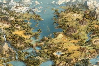 draw fantasy map illustration world map dnd city campaign