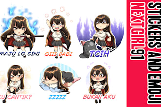 make chibi style sticker illustration