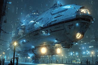 create a sci fi spaceship art