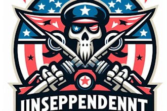 design high quality usa independent icon logo with t shirt design