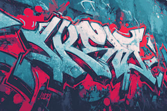 design awesome graffiti pop art font logo