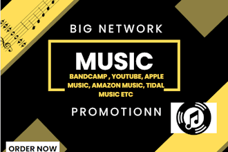 do bandcamp music promotion, beatstars, amazon music , yt music to 500k audience