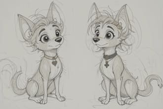 draw your sketch cute disney pets