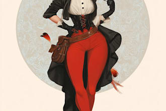 create a pin up girl and pin up girl illustration