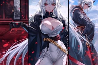 draw anime and game style characters art