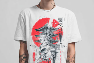do professional unique custom graphic t shirt, typography