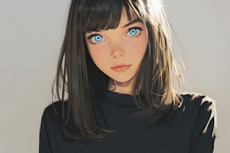 draw you anime couple art portrait