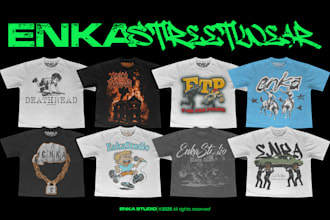 create graphic design for streetwear clothing merch