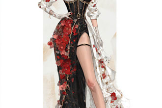 make gorgeous detailed fashion illustration and tech drawing