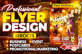 design party flyer, event flyer or business flyer design