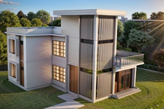 create elevation,3d renderings, interior, exterior and virtual staging