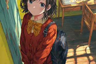 draw custom character, fanart, in anime cartoony style