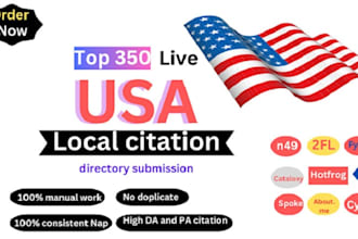 do 300 USA local citations and directory submission