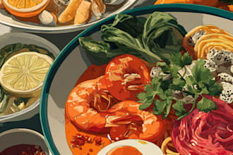 create a unique food pop art style artwork