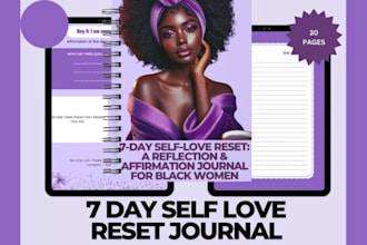 design daily self care journal, digital calendar reading gratitude ebook journal