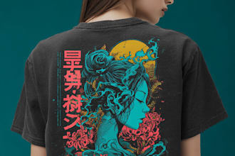 make japanese t shirt design for your clothing brand