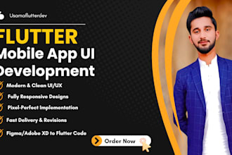design modern and responsive flutter UI for your mobile