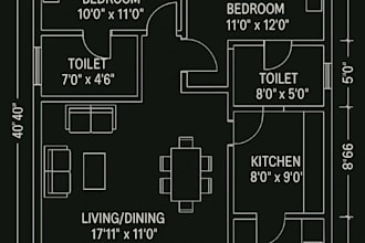 do plans and designs for plots, house and office etc