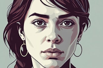 create a vector flat avatar or portrait of you in my style