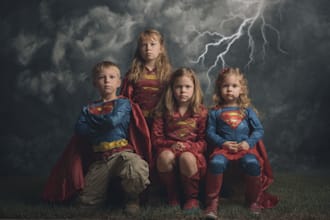 design a family superhero portraits