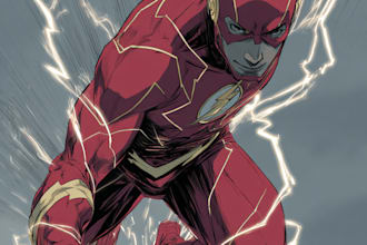 make a cartoon comic book illustration