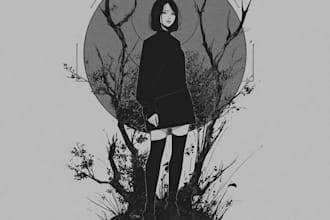 draw detailed dark art illustration
