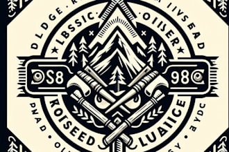 do a classic , hipster badge , outdoor or business logo