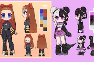 draw cute furry charcater antro reference sheet chibi ref sheet for your fursuit