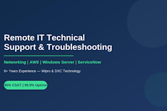 provide remote IT technical support, network and AWS troubleshooting