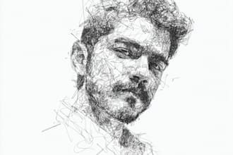 make scribble art sketch your face to be interesting