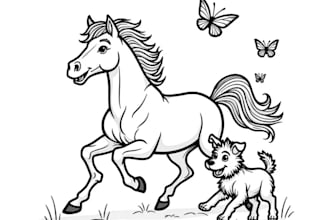 design minimalist line art animal horse farm dog pet equestrian logo