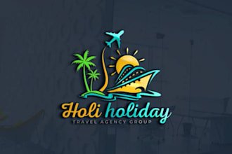 draw travel agency hotel adventure outdoor photography logo design