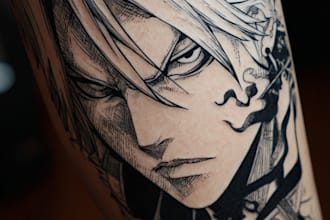 make anime tattoo design