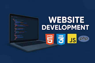 develop a custom website with HTML, CSS, javascript, and PHP