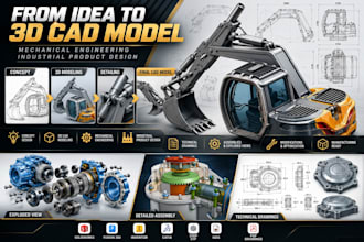 design mechanical parts and industrial products in 3d cad