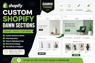 create custom shopify sections in dawn theme