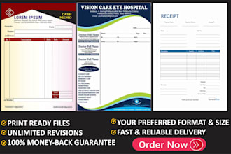 design invoice, receipt, cash memo, order pad,business forms