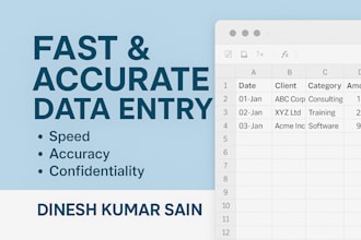 do professional data entry in excel and tally