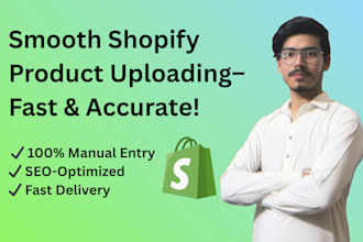 do shopify product listing and data entry manually