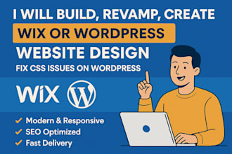 build, revamp, create wix wordpress website design, fix CSS issues on wordpress